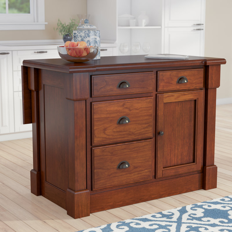Darby Home Co Cargile Kitchen Island Solid Wood & Reviews Wayfair